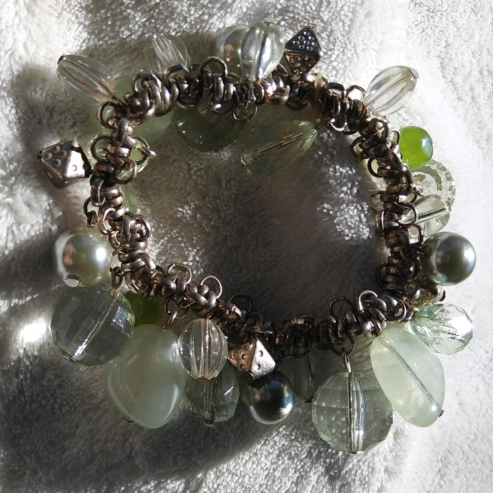 Gamer Girl Bracelet w/8 sided dice charms